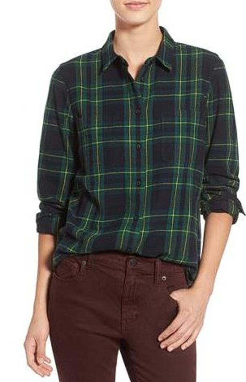 MADEWELL Women's Ex Boyfriend Shirt in Barlow Plaid Size M